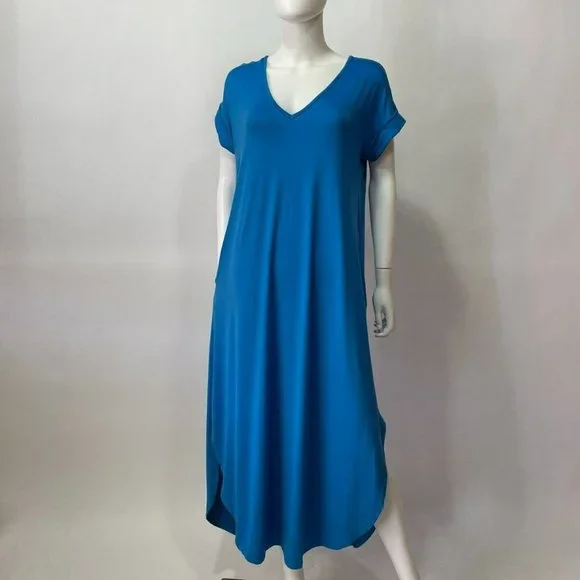 knee length dresses for ladies Entro Clothing Sleeveless Mock Neck Tiered Maxi Dress L / Ruby main image 1